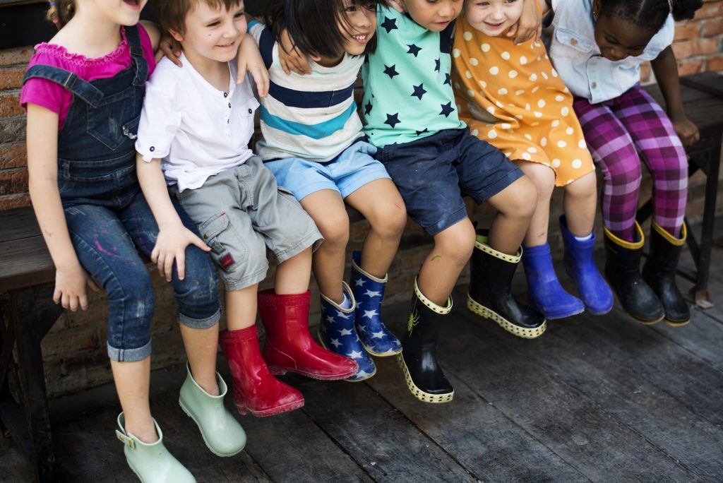 Group of Diverse Kids Sitting Together